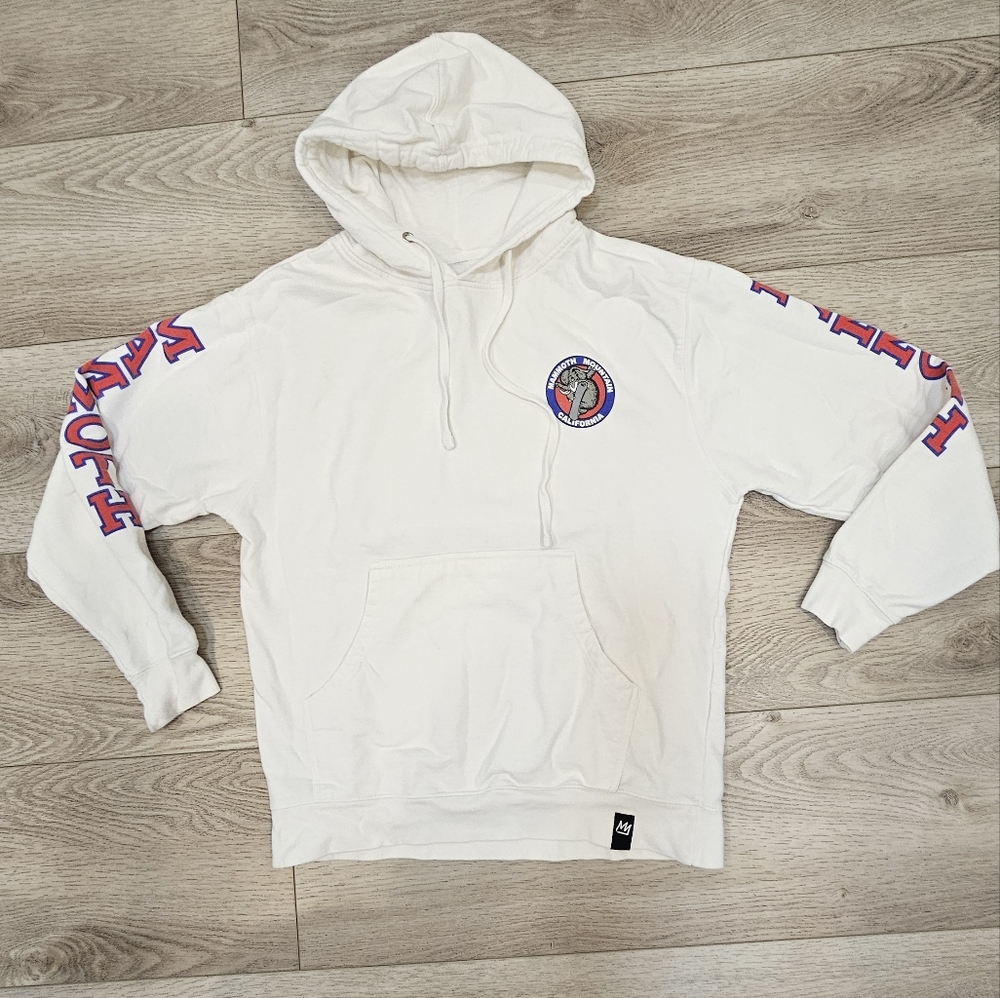 Mammouth Mountain California Snowbpard White Hoodie. Unisex Size M